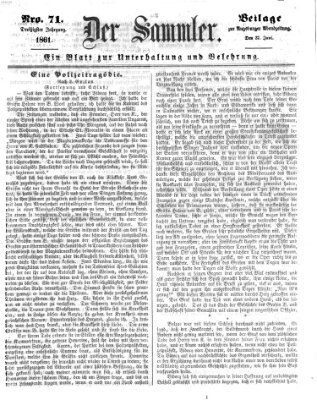 Der Sammler (Augsburger Abendzeitung) Donnerstag 27. Juni 1861