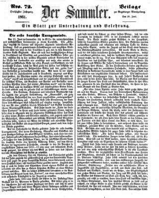 Der Sammler (Augsburger Abendzeitung) Samstag 29. Juni 1861