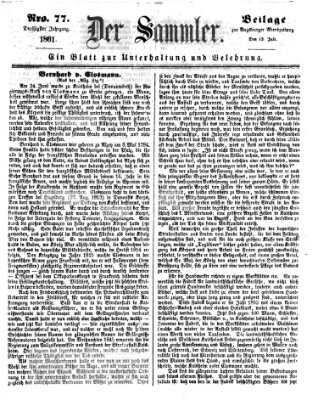 Der Sammler (Augsburger Abendzeitung) Samstag 13. Juli 1861