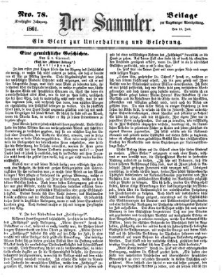 Der Sammler (Augsburger Abendzeitung) Dienstag 16. Juli 1861