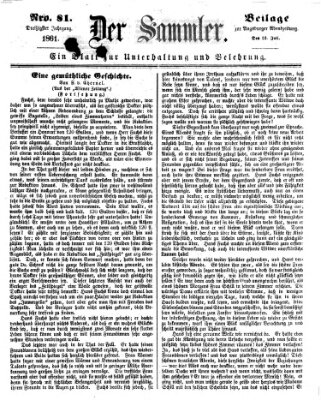 Der Sammler (Augsburger Abendzeitung) Dienstag 23. Juli 1861