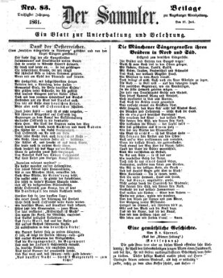 Der Sammler (Augsburger Abendzeitung) Samstag 27. Juli 1861