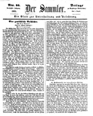 Der Sammler (Augsburger Abendzeitung) Donnerstag 1. August 1861