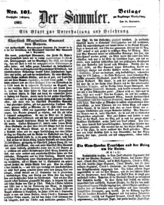 Der Sammler (Augsburger Abendzeitung) Dienstag 10. September 1861