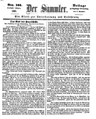 Der Sammler (Augsburger Abendzeitung) Dienstag 17. September 1861