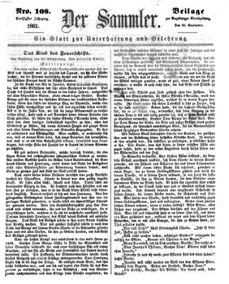 Der Sammler (Augsburger Abendzeitung) Donnerstag 26. September 1861