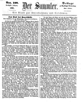 Der Sammler (Augsburger Abendzeitung) Dienstag 1. Oktober 1861