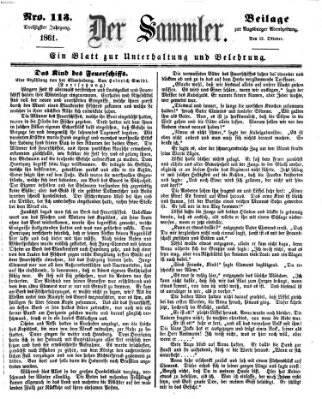 Der Sammler (Augsburger Abendzeitung) Samstag 12. Oktober 1861