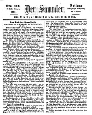 Der Sammler (Augsburger Abendzeitung) Dienstag 15. Oktober 1861