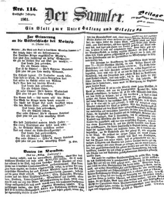 Der Sammler (Augsburger Abendzeitung) Freitag 18. Oktober 1861