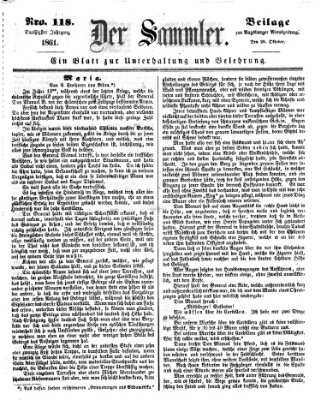 Der Sammler (Augsburger Abendzeitung) Dienstag 29. Oktober 1861