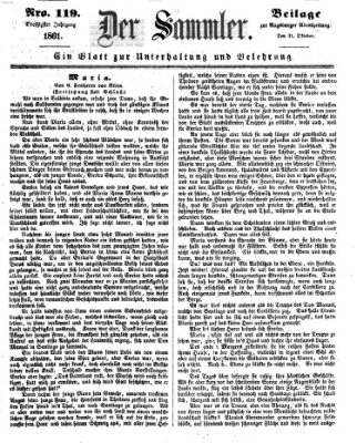 Der Sammler (Augsburger Abendzeitung) Donnerstag 31. Oktober 1861