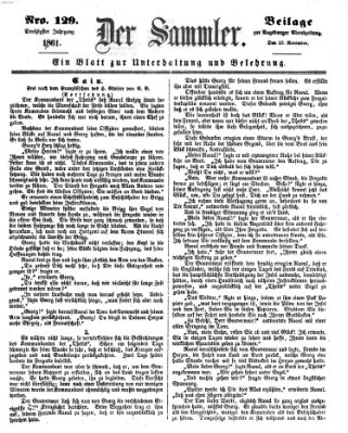 Der Sammler (Augsburger Abendzeitung) Samstag 23. November 1861