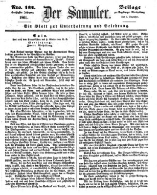 Der Sammler (Augsburger Abendzeitung) Donnerstag 5. Dezember 1861