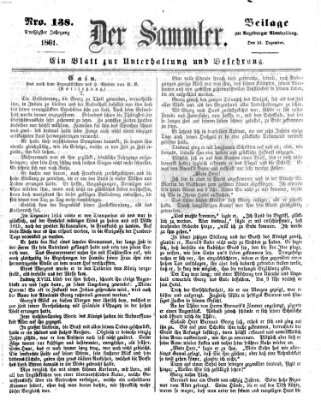 Der Sammler (Augsburger Abendzeitung) Samstag 14. Dezember 1861