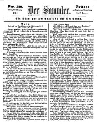 Der Sammler (Augsburger Abendzeitung) Dienstag 17. Dezember 1861