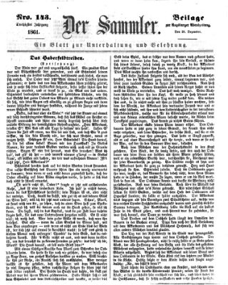 Der Sammler (Augsburger Abendzeitung) Samstag 28. Dezember 1861