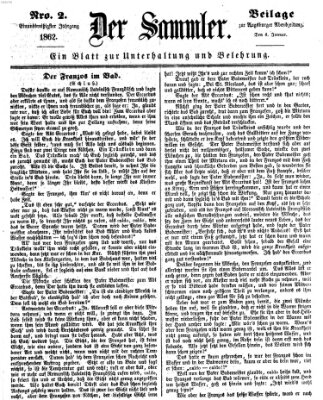 Der Sammler (Augsburger Abendzeitung) Samstag 4. Januar 1862