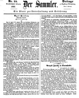 Der Sammler (Augsburger Abendzeitung) Samstag 1. Februar 1862