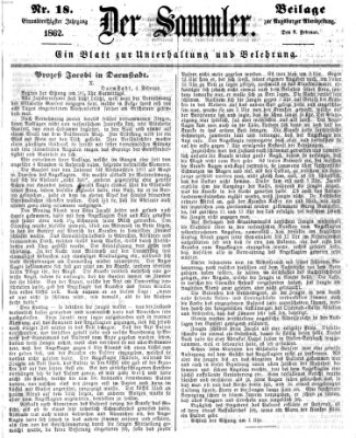 Der Sammler (Augsburger Abendzeitung) Samstag 8. Februar 1862