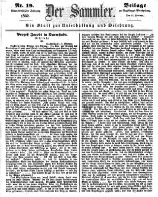 Der Sammler (Augsburger Abendzeitung) Dienstag 11. Februar 1862