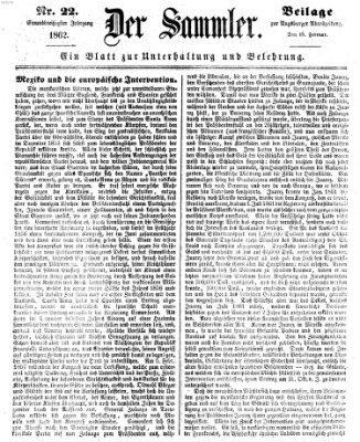 Der Sammler (Augsburger Abendzeitung) Dienstag 18. Februar 1862