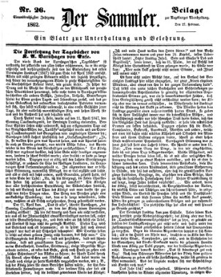 Der Sammler (Augsburger Abendzeitung) Donnerstag 27. Februar 1862