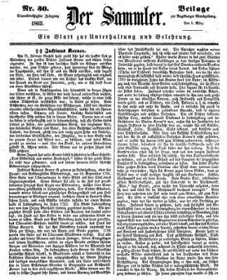 Der Sammler (Augsburger Abendzeitung) Samstag 8. März 1862