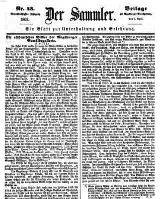 Der Sammler (Augsburger Abendzeitung) Dienstag 8. April 1862