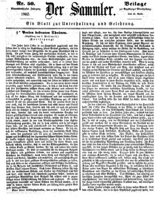 Der Sammler (Augsburger Abendzeitung) Freitag 25. April 1862