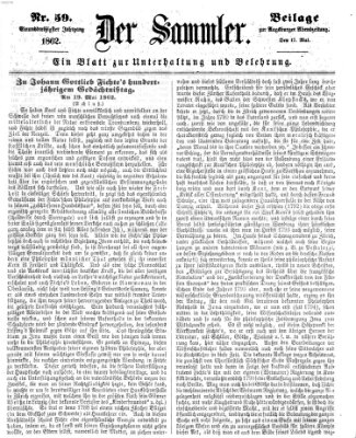 Der Sammler (Augsburger Abendzeitung) Samstag 17. Mai 1862