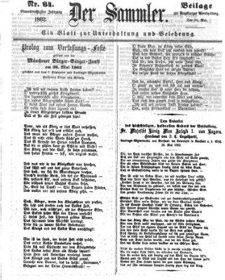 Der Sammler (Augsburger Abendzeitung) Freitag 30. Mai 1862