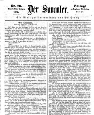 Der Sammler (Augsburger Abendzeitung) Dienstag 1. Juli 1862