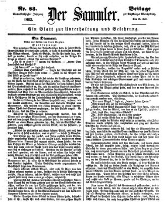 Der Sammler (Augsburger Abendzeitung) Mittwoch 16. Juli 1862