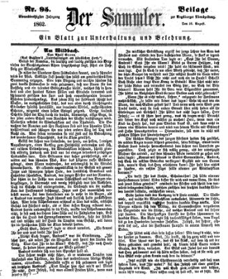 Der Sammler (Augsburger Abendzeitung) Samstag 16. August 1862