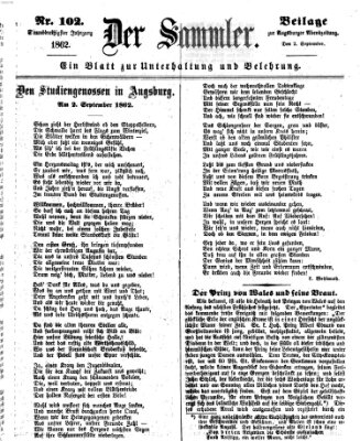 Der Sammler (Augsburger Abendzeitung) Dienstag 2. September 1862