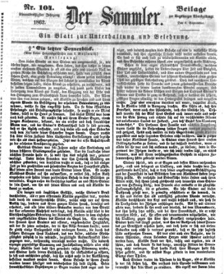 Der Sammler (Augsburger Abendzeitung) Samstag 6. September 1862