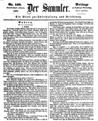 Der Sammler (Augsburger Abendzeitung) Donnerstag 18. September 1862