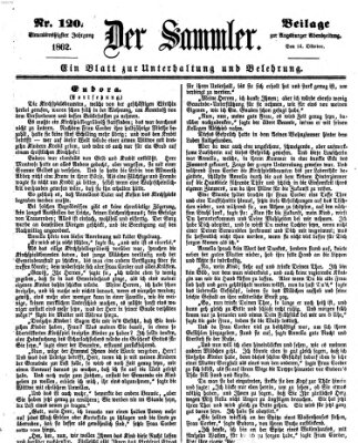 Der Sammler (Augsburger Abendzeitung) Dienstag 14. Oktober 1862