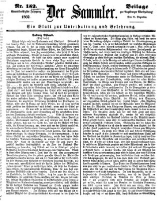 Der Sammler (Augsburger Abendzeitung) Mittwoch 31. Dezember 1862