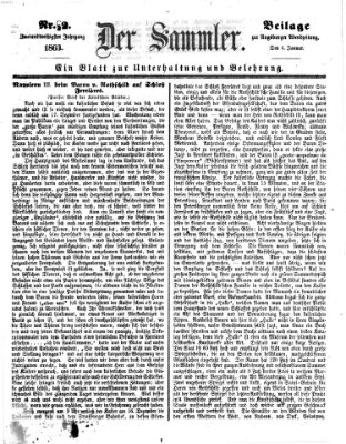 Der Sammler (Augsburger Abendzeitung) Dienstag 6. Januar 1863