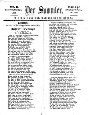 Der Sammler (Augsburger Abendzeitung) Donnerstag 8. Januar 1863