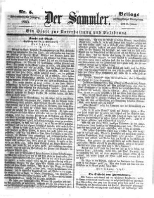 Der Sammler (Augsburger Abendzeitung) Dienstag 13. Januar 1863