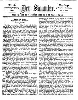 Der Sammler (Augsburger Abendzeitung) Donnerstag 15. Januar 1863