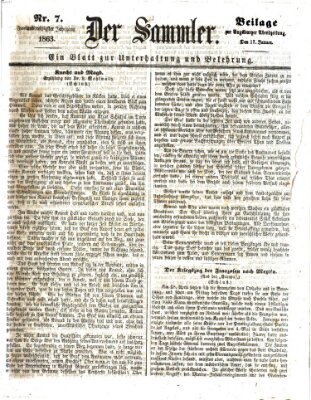 Der Sammler (Augsburger Abendzeitung) Samstag 17. Januar 1863