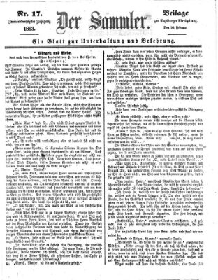 Der Sammler (Augsburger Abendzeitung) Dienstag 10. Februar 1863