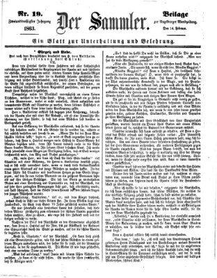 Der Sammler (Augsburger Abendzeitung) Samstag 14. Februar 1863