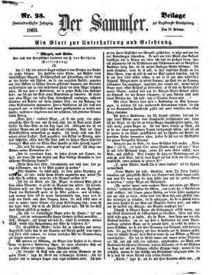 Der Sammler (Augsburger Abendzeitung) Donnerstag 26. Februar 1863