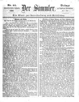 Der Sammler (Augsburger Abendzeitung) Samstag 2. Mai 1863