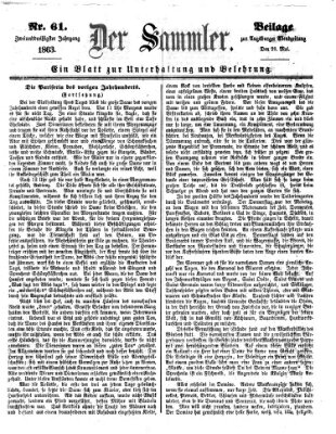 Der Sammler (Augsburger Abendzeitung) Donnerstag 28. Mai 1863